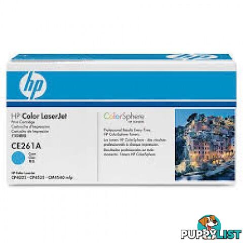 Hewlett-Packard CE261A Cyan Toner Cartridge [#648A] for CP4025 CP4520 CP4525 - Hewlet Packard - HP CE261A - 1.00kg