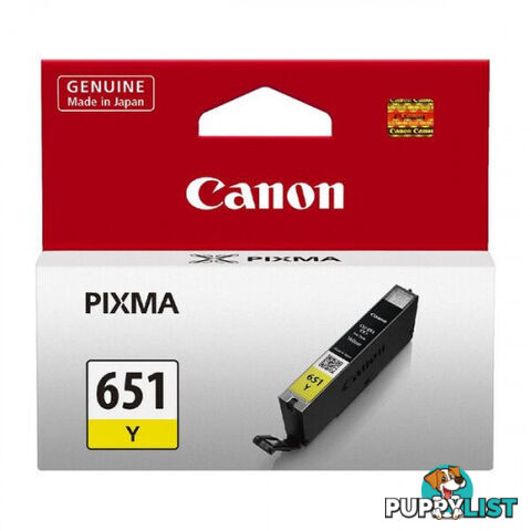 Canon CLI-651Y Yellow Ink Cartridge - Canon - CLI-651Y - 0.04kg