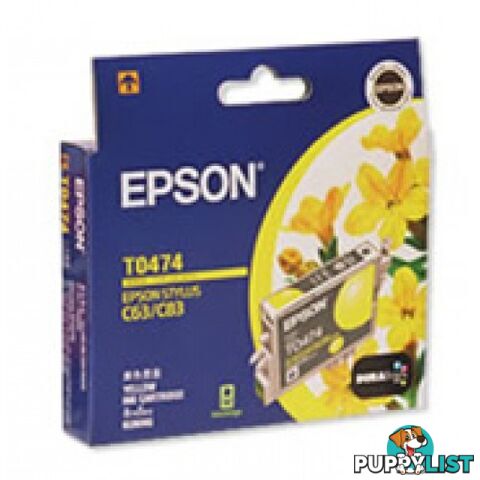 Epson C13T047490 YELLOW Ink Cartridge T0-474 - Epson - EPSON C13T047490 T0474 - 0.00kg