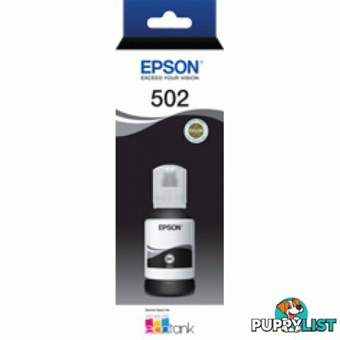 Epson C13T03K192 BLACK INK BOTTLE for EcoTank T502BK - Epson - Epson T502 Black Ink - 0.20kg