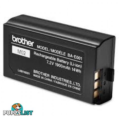 Brother BA-E001 Lithium Ion Rechargeable Battery for P-Touch Label Printers - Brother - BA-E001 - 0.32kg