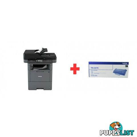 Brother MFC-L6700DW Mono Multifuction Laser Printer Bundled With TN-3470 - Brother - MFC-L6700BDL - 19.50kg