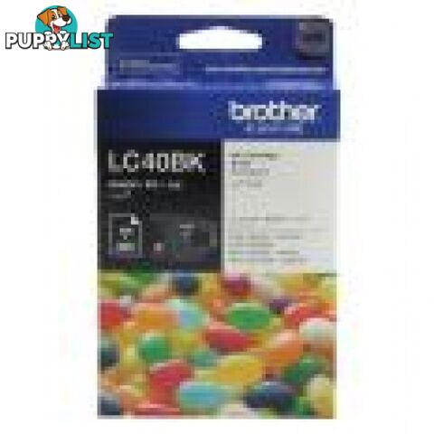 Brother LC40BK Black Ink Cartridge for DCP-J925DW MFC-J430W MFC-J625DW MFC-J825DW - Brother - LC40BK - 0.60kg