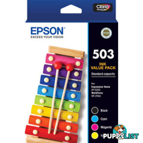 Epson C13T09Q692 Value Pack Ink Set 4 X 503 for WF2960 XP5200 - Epson - Epson 503 Value Pack - 0.20kg