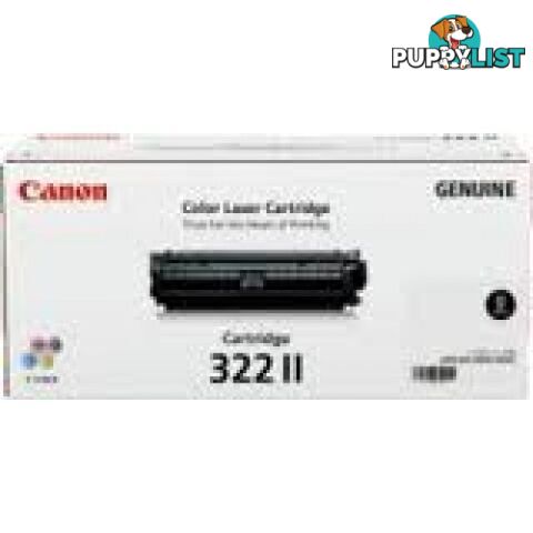 Canon Cartridge 322BK II Black Toner High Yield for LBP9100CDN - Canon - Cartridge 322BK II - 3.00kg