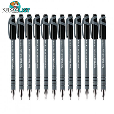 PAPER MATE FLEX GRIP BALL POINT PEN BLACK Box 12 - Dynamic Supplies - PM1810776 Black - 0.00kg