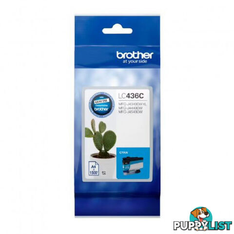 Brother LC436C Cyan Ink Cartridge for MFC-J4340dw MFC-J4440dw MFC-J4540dw MFC-J6555dw - Brother - LC436 Cyan - 0.60kg