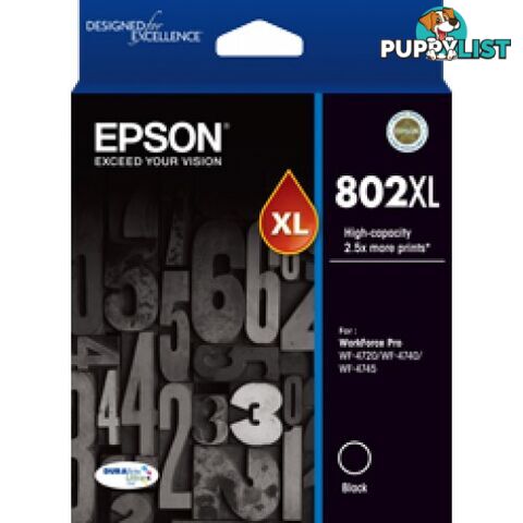 Epson 802xl C13T356192 BLACK Ink for WorkForce WF-4720 WF-4745 WF-4740 - Epson - Epson 802XL Black - 0.00kg