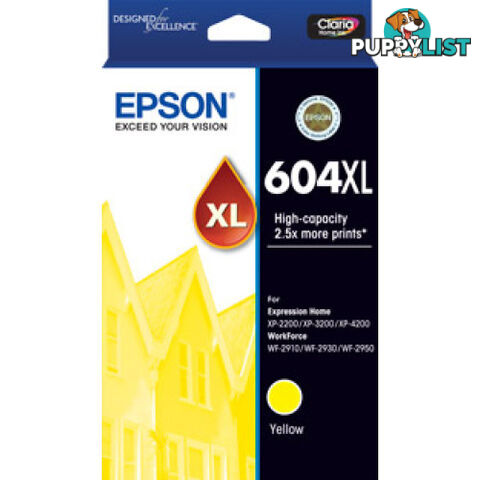 Epson C13T10H492 Yellow ink cartridge 604XL - Epson - Epson 604XL Yellow - 0.20kg