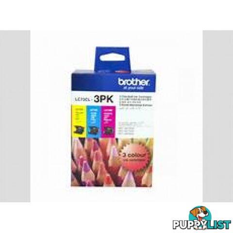 Brother LC73CL 3PK Value Pack Colour Ink Set for J430W J625DW J825DW J6710 J6910 - Brother - LC73CL 3PK - 0.60kg