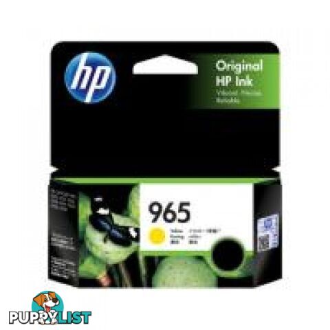 Hewlett Packard #965 Yellow Ink High Yield Cartridge for officejet PRO AiO - Hewlet Packard - HP 965 Yellow - 0.00kg