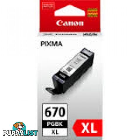 Canon PGI-670XL Black Ink Cartridge High Yield - Canon - PGI-670XL BK - 0.00kg