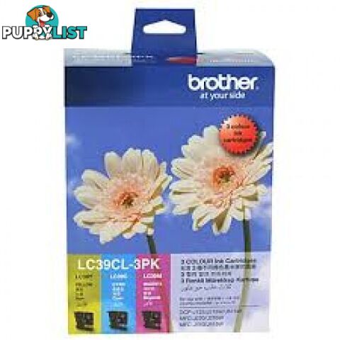 Brother LC39 Value Pack C,M,Y Colour Ink Cartridge Set for MFC-J265W - Brother - LC39VP CMY ink Set - 0.60kg