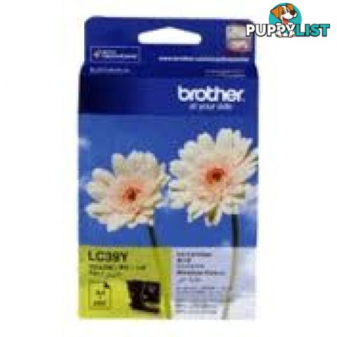 Brother LC39Y Yellow  Ink Cartridge for DCP-J315W MFC-J220 MFC-J265W - Brother - LC39Y - 0.50kg