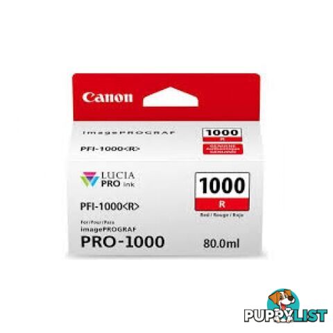 Canon PFI-1000 Pigment Ink for PRO-1000 Red - Canon - PFI-1000 Red - 0.00kg