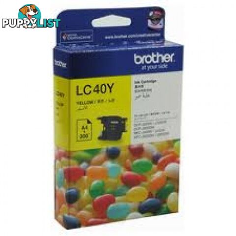 Brother LC40Y Yellow Ink Cartridge for MFC-J625DW MFC-J825DW - Brother - LC40Y - 0.60kg