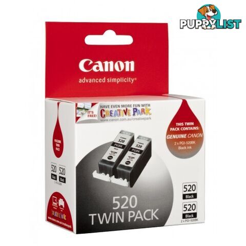 Canon PGI-520BK Black Ink cartridge Twin-Pack - Canon - PGI-520BK Twin - 0.05kg