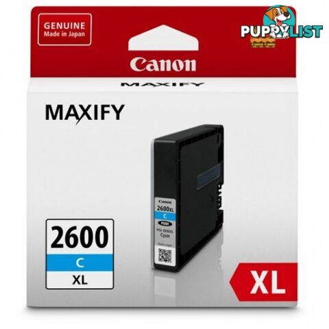 Canon PGI-2600XLC Pigment Cyan Ink High Yield - Canon - PGI-2600XLC - 0.20kg