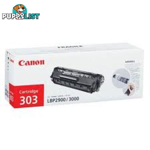 Canon Cartridge 303 Black Toner for LBP2900 LBP3000 HP Q2612A - Canon - Cartridge 303 - 0.87kg