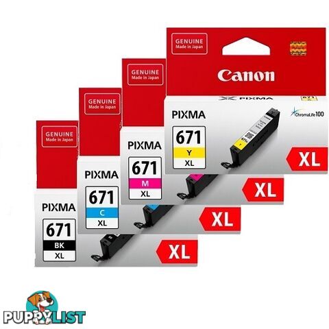 Canon CLI-671XLVP Colour Ink Set HIGH YIELD - Canon - CLI-671XLVP - 0.04kg