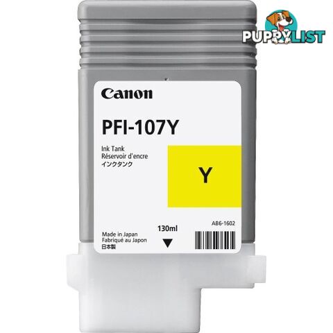 Canon PFI-107Y Yellow  Ink cartridge - Canon - PFI-107 Yellow - 0.00kg