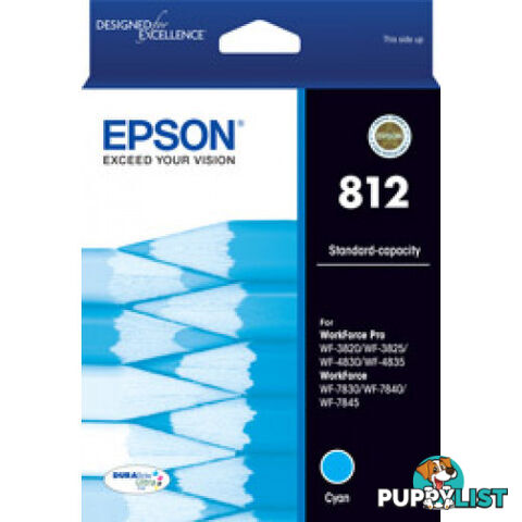 Epson 812 C13T05D292 CYAN Ink for WorkForce WF-3825 WF-4835 WF-7845 - Epson - Epson 812 Cyan - 0.00kg