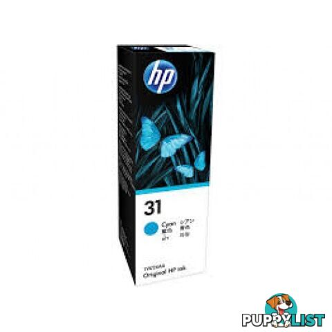 Hewlett Packard #31 CYAN Ink Bottle 1VU26AA - Hewlet Packard - HP 31 Cyan Ink - 0.00kg