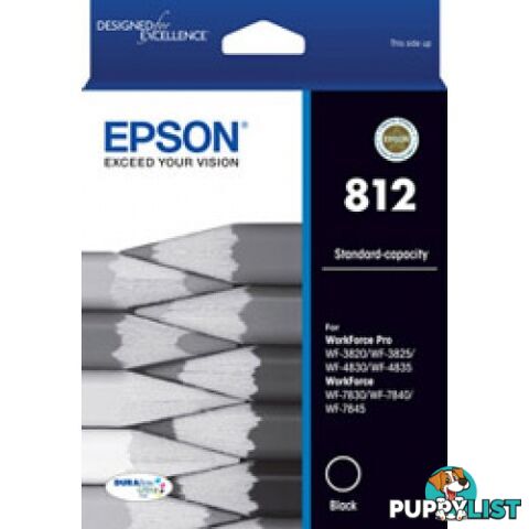 Epson 812XL C13T05E192 BLACK Ink for WorkForce WF-3825 WF-4835 WF-7845 - Epson - Epson 812XL Black - 0.00kg