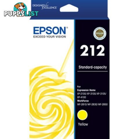 EPSON C13T02R492 STD 212 Yellow for WF2810  WF2830 WF2850 XP2100 XP3100 - Epson - Epson 212 Yellow - 0.00kg