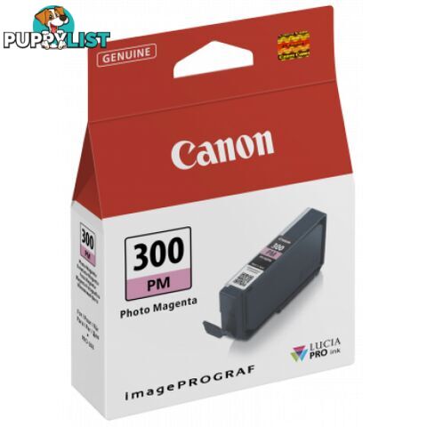 Canon PFI-300PM Photo Magenta Lucia Pigment Ink for PRO-300 - Canon - PFI-300 Photo Magenta - 0.00kg