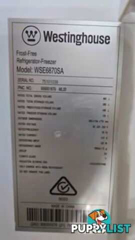 Westinghouse 680 litre side by side fridge