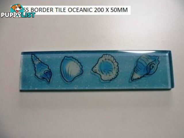 BORDER GLASS TILE OCEANIC 200 X 50 MM