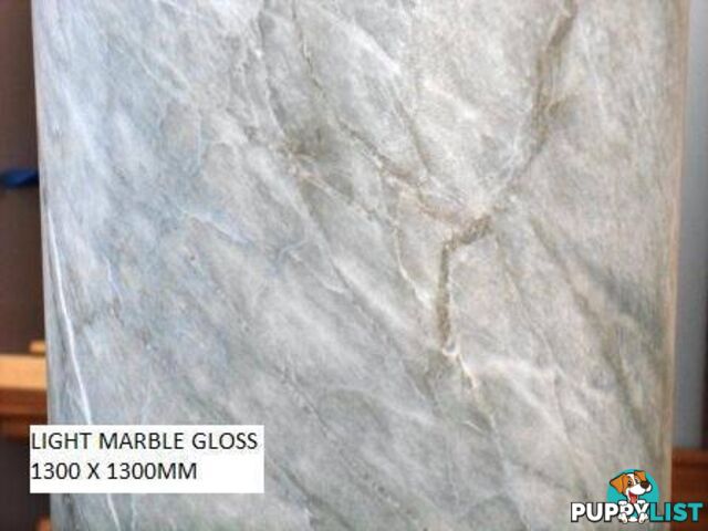 TABLE & BENCH TOP LAMINATE LIGHT MARBLE GLOSS 1300 X 1300MM