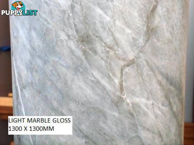 TABLE & BENCH TOP LAMINATE LIGHT MARBLE GLOSS 1300 X 1300MM