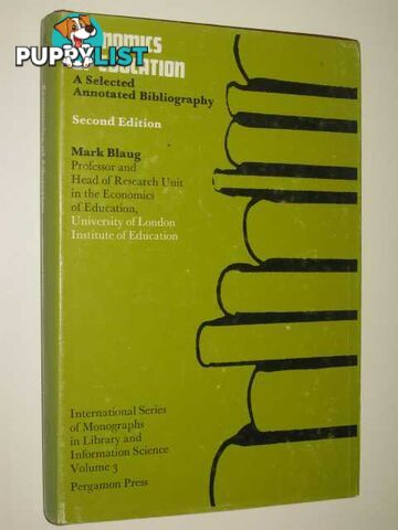 Economics of Education  - Blaug Mark - 1970