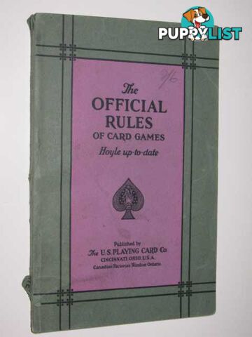 The Official Rules Of Card Games : Hoyle Up-To-Date  - Work Edited by Milton & Gracy, Leonard - 1934