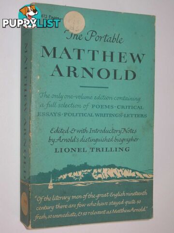 The Portable Matthew Arnold  - Trilling Lionel - 1966