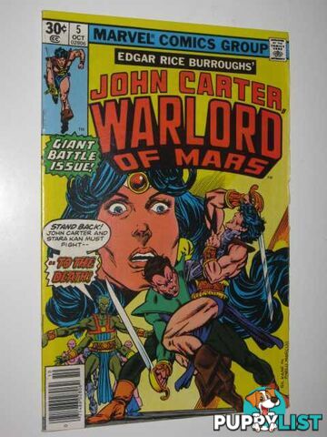 John Carter, Warlord of Mars #5  - Wolfman Merv - 1977