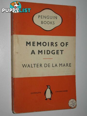 Memoirs of a Midget  - De La Mare Walter - 1955