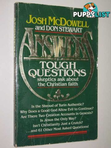 Answers To Tough Questions Skeptics Ask About The Christian Faith  - Mcdowell Josh & Stewart, Don - 1980