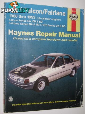 Ford Falcon and Fairlane 1988 thru 1993 Automotive Repair Manual  - Haynes John H. & Killingsworth, Jeff & Ahlstrand, Alan - 2001