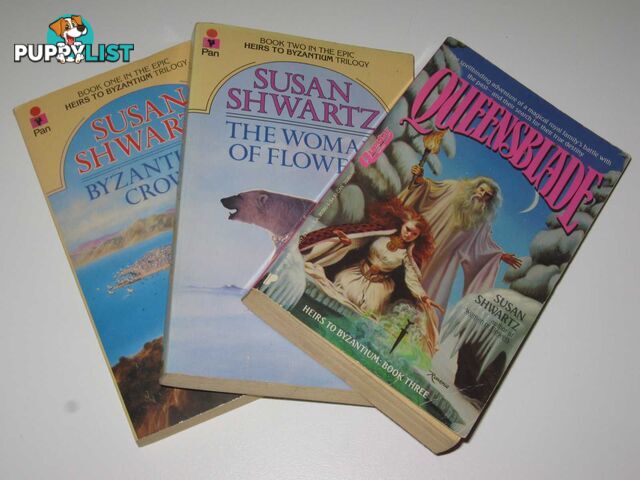 Heirs to Byzantium Trilogy : Byzantium's Crown + The Woman of Flowers + Queensblade  - Shwartz Susan - 1988