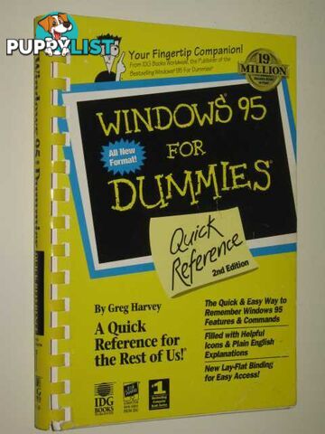 Winodws 95 For Dummies : Quick Reference  - Harvey Greg - 1995