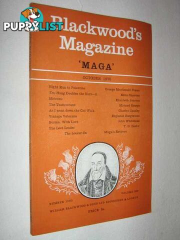 Blackwoods Magazine October 1970 : Number 1860, Volume 308  - Author Not Stated - 1970