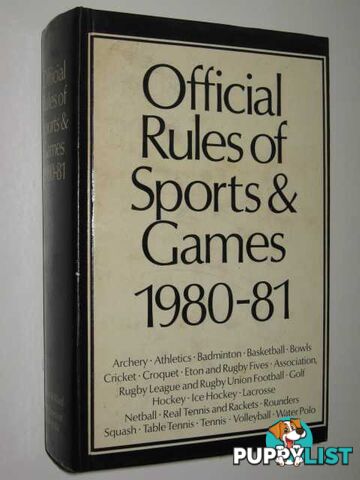 Official Rules of Sports & Games 1980-1981  - Author Not Stated - 1980