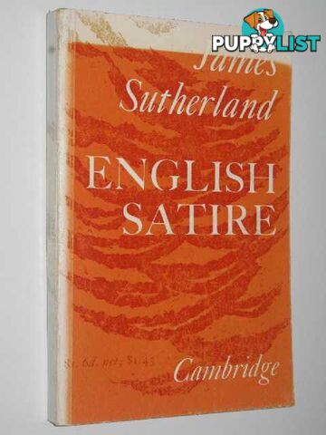 English Satire  - Sutherland James - 1962