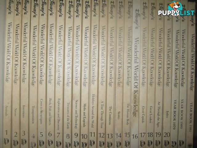 Disney's Wonderful World of Knowledge 1-20 + Year Books 1979, 1980 ,1981  - Author Not Stated