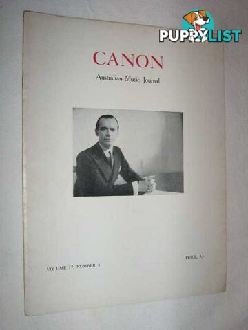 Canon; Australian: Music Journal vol 17 number 4 : 1965  - Articles by Edmund Tracey Colin Brumby Jon Vander - 1965