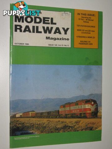 Australian Model Railway Magazine October 1986 : Issue 140, Vol. 12. No 11  - Author Not Stated - 1986