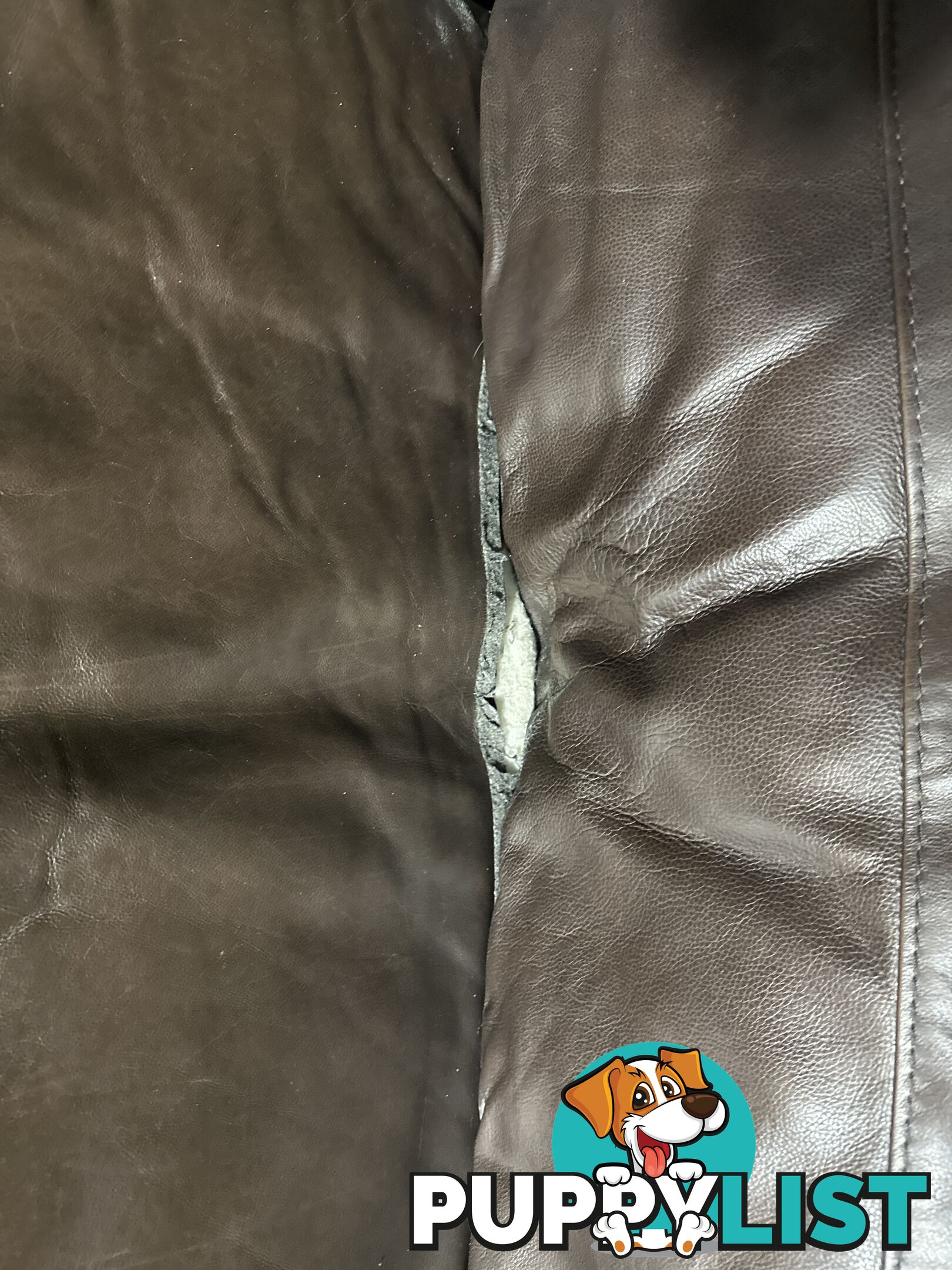 Brown leather sofa L shaped.  Free to collect.